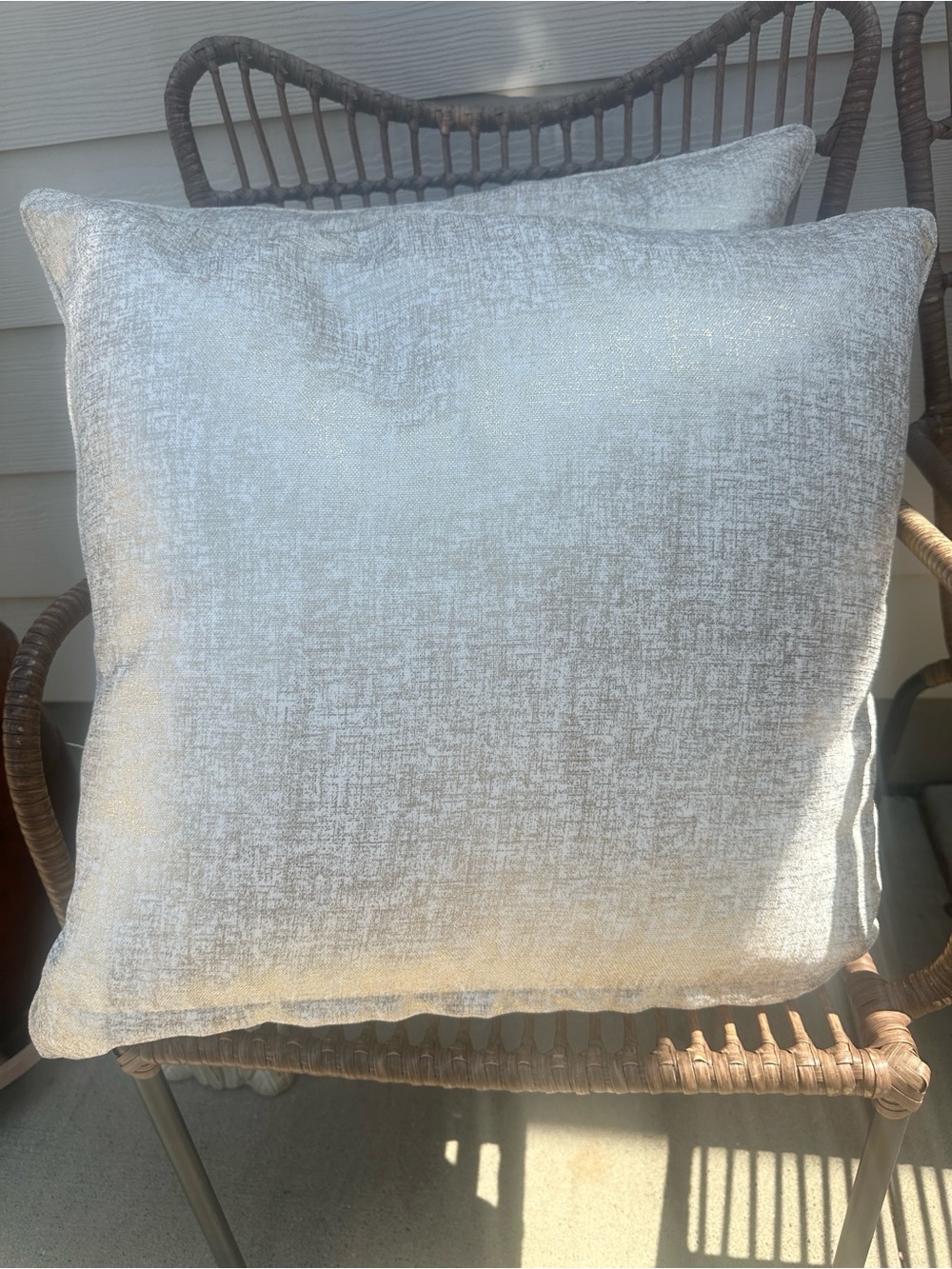 Custom Decorative Gold & White Pattern Pillows (2) 24”x24”